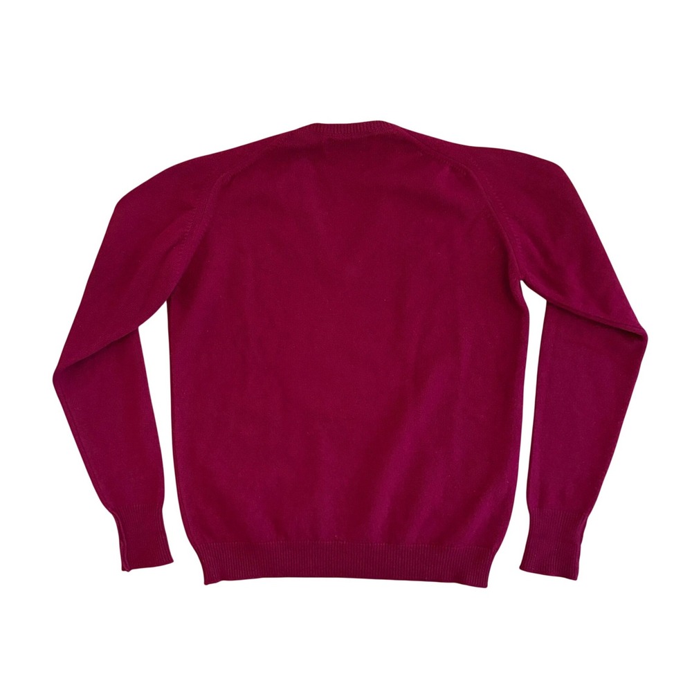 Westaway & Westaway 100% Cashmere Sweater Mens M V-Neck Made in Scotland Maroon - Picture 2 of 7
